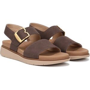 Dr. Scholl's Dark Brown Platform Slingback Sandals